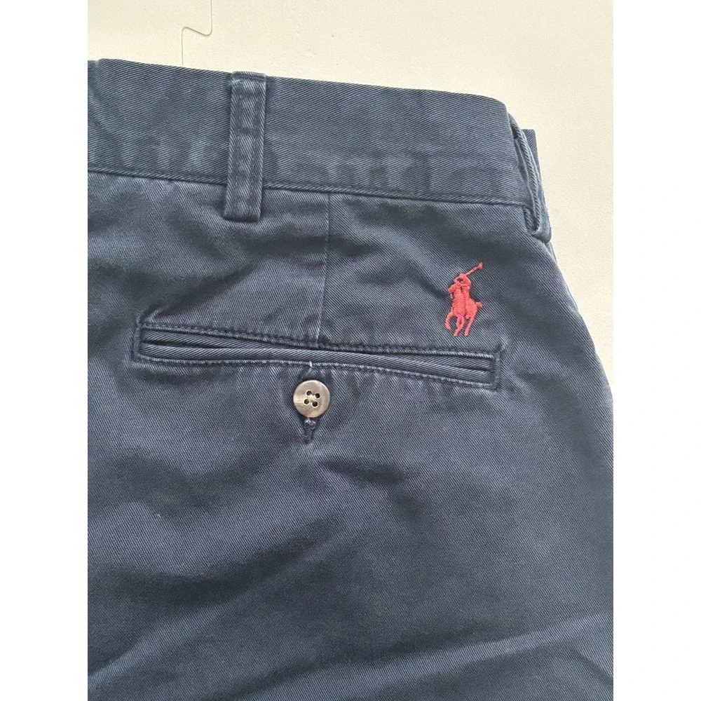 Vtg POLO RALPH LAUREN Ethan Pants Mens Pleated 100% Cotton Chinos - 36/30 Navy